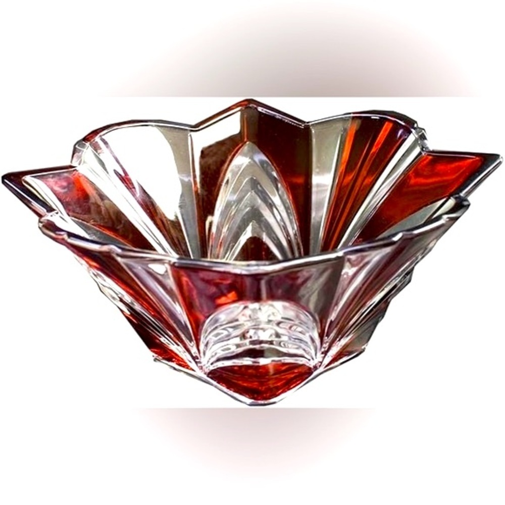 NWT Fifth Avenue Crystal Aurora Ruby Bowl/Votive Holder, 8-Inch, Red